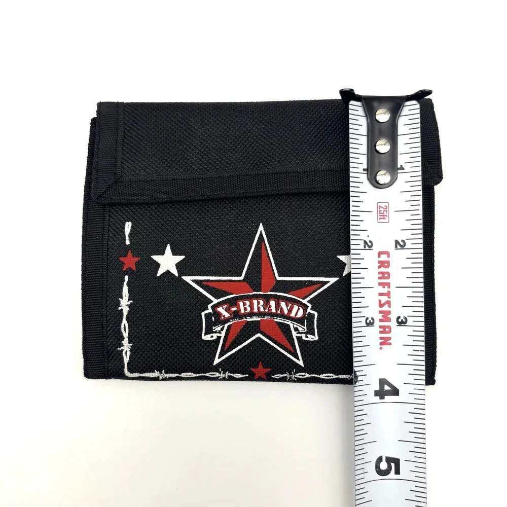 NEW Vintage Y2K X-Brand Nautical Star Barbed Wire Men's Bifold Wallet 4.75x3.75